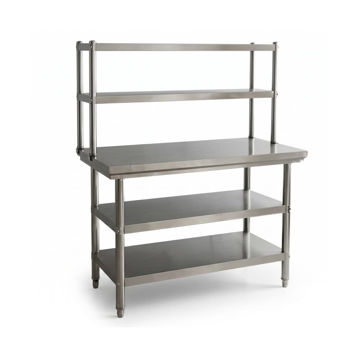 Work Table with Overhead Shelves